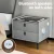Artiss Smart Bedside Table, PU Leather, 50x40x44cm, Grey, Wireless Charging, Bluetooth Speaker, LED Lights, Storage