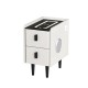 Artiss Aida Smart Bedside Table: Wireless Charging, Bluetooth Speaker, LED Lights, Storage - White Elegance