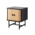 Artiss Boris Bedside Table 40cm Pine Black, Sliding Fluted Doors, Two-Tone Nightstand, Metal Legs, Spacious Storage