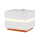 Artiss Smart Bedside Table Ada 50x40cm LED Light Wireless Charging 2 Drawers High Gloss White Bedroom Furniture