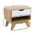 Artiss Iker Bedside Table 1 Drawer with Shelf, White and Oak, 15mm Particle Board, Splayed Legs, 50x39.5x46.5