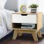 Artiss Iker Bedside Table 1 Drawer with Shelf, White and Oak, 15mm Particle Board, Splayed Legs, 50x39.5x46.5