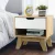 Artiss Iker Bedside Table 1 Drawer with Shelf, White and Oak, 15mm Particle Board, Splayed Legs, 50x39.5x46.5