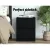 Artiss Pepe Bedside Table Black - 2 Drawers, 15mm Particle Board, Modern Handle-less Design, 40x39.5x50cm, Easy Assembly