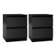 Artiss Pepe 2x Bedside Tables, 2 Drawers, 15mm Particle Board, Handleless Design, 40x39.5x50cm, Black Artiss Pepe 2x Bedside Tables, 2 Drawers, 15mm Particle Board, Handleless Design, 40x39.5x50cm, Black
