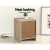 Artiss Pepe 2x Bedside Table 2 Drawers, 15mm Particle Board, Handle-less, Oak Finish, 40x39.5x50cm, Modern
