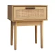 Artiss Bedside Table, Rattan Drawer, Particle Board, Wood Finish, 40x30x50cm, Modern Nightstand with Storage