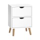 Artiss Bedside Table, Particle Board, White, 40x30x50cm, Scandinavian Style, 2 Drawers, Easy Assembly, Anti-Rust Slides Artiss Bedside Table, Particle Board, White, 40x30x50cm, Scandinavian Style, 2 Drawers, Easy Assembly, Anti-Rust Slides