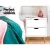 Artiss Bedside Table, Particle Board, White, 40x30x50cm, Scandinavian Style, 2 Drawers, Easy Assembly, Anti-Rust Slides