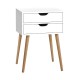 Artiss Bedside Table, Particle Board, White, 40x30x60cm - Scandinavian Style, 2 Drawers, Easy Assembly Artiss Bedside Table, Particle Board, White, 40x30x60cm - Scandinavian Style, 2 Drawers, Easy Assembly