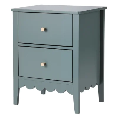Artiss Green Bedside Table with 2 Drawers - MDF, 40x30x50cm, Easy-Clean, Anti-Tip, Ideal for Bedroom & Living Spaces