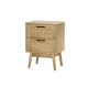 Artiss Rattan Bedside Table with 2 Drawers, Solid Wood Legs, 40x30x54cm, Boho Style, Easy Assembly, Oak Finish Artiss Rattan Bedside Table with 2 Drawers, Solid Wood Legs, 40x30x54cm, Boho Style, Easy Assembly, Oak Finish