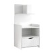 Artiss EVERMORE White Bedside Table - 1 Drawer, 4-Tier Shelf, E1 Particle Board, 36.5x30x75cm, Stylish & Durable