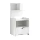 Artiss EVERMORE White Bedside Table - 1 Drawer, 4-Tier Shelf, E1 Particle Board, 36.5x30x75cm, Stylish & Durable