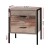 Artiss Barnsly Bedside Table 2 Drawers E1 Board Metal Frame Black Dark Oak 42.5x39x51cm - Modern Nightstand Storage