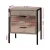 Artiss Barnsly Bedside Table 2 Drawers E1 Board Metal Frame Black Dark Oak 42.5x39x51cm - Modern Nightstand Storage