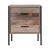 Artiss Barnsly Bedside Table 2 Drawers E1 Board Metal Frame Black Dark Oak 42.5x39x51cm - Modern Nightstand Storage