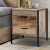 Artiss Barnsly Bedside Table 2 Drawers E1 Board Metal Frame Black Dark Oak 42.5x39x51cm - Modern Nightstand Storage