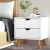 Artiss Anders White Bedside Table - 2 Drawers, Solid Rubber Wood Legs, Particle & MDF Board, 48x39x51cm