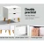 Artiss Anders White Bedside Table - 2 Drawers, Solid Rubber Wood Legs, Particle & MDF Board, 48x39x51cm