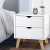 Artiss Anders White Bedside Table - 2 Drawers, Solid Rubber Wood Legs, Particle & MDF Board, 48x39x51cm