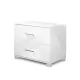 Artiss Bedside Table with 2 Drawers, MDF, High Gloss White, 59x40x51cm - Modern Design, Ample Storage, Easy Assembly