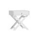 Artiss Qara White Bedside Table with Drawer - Stylish Cross-Leg Design, E1 Particle Board, 20kg Capacity, Easy Assembly
