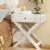 Artiss Qara White Bedside Table with Drawer - Stylish Cross-Leg Design, E1 Particle Board, 20kg Capacity, Easy Assembly