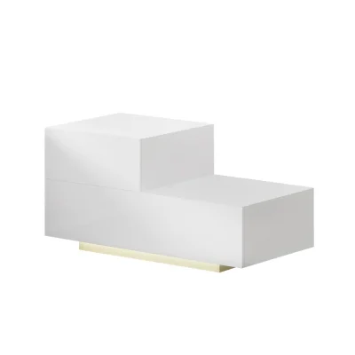Artiss REMI White LED Bedside Table - 2 Drawers, 16 Colours, Stylish Design, Ample Storage, Easy Assembly