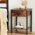 Artiss Walnut Bedside Table Nightstand with Drawer & Shelf | E1 Particle Board, Metal Feet | 40x40x55cm | Easy Clean