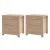 Artiss Maxi 2x Bedside Tables with 2 Drawers, Thick Pine Look, 48x39x53cm, Modern Storage Nightstands, Beige