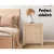 Artiss Maxi 2x Bedside Tables with 2 Drawers, Thick Pine Look, 48x39x53cm, Modern Storage Nightstands, Beige