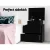 Artiss Bedside Table with 2 Drawers, Lift-up Storage, Modern Black Design, 15mm Melamine Particle Board, 45x35x52cm