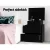 Artiss 2 Bedside Tables - Black, 2 Drawers, Lift-up Storage, 15mm Particle Board, Modern Design, 45x35x52cm, Artiss 2 Bedside Tables - Black, 2 Drawers, Lift-up Storage, 15mm Particle Board, Modern Design, 45x35x52cm,