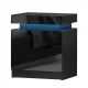 Artiss COLEY Black LED Bedside Table, 2 Drawers, Lift-up Storage, 16-Colour Lighting, 15mm Melamine, 45x35x52