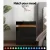 Artiss COLEY Black LED Bedside Table, 2 Drawers, Lift-up Storage, 16-Colour Lighting, 15mm Melamine, 45x35x52