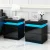 Artiss COLEY Black LED Bedside Table Set of 2 with 16-Colour Lights, 2 Drawers, Lift-up Storage, Particle Board & MDF