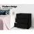 Artiss 2x LED Bedside Table with 3 Drawers, Customised 16 Colour Lights, High Gloss Black Finish, 53x35x60cm