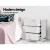 Artiss MORI White LED Bedside Table with 3 Drawers - Customisable Colours & Modern Design for Stylish Bedrooms