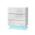 Artiss 2x LED Bedside Tables - 3 Drawers, 16 Colours, High-Gloss UV Finish, Modern White Design, 53x35x60cm,