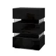 Artiss LUMI Black LED Bedside Table - Modern 3-Drawer Design with Customisable Lighting and Ample Storage