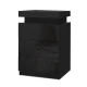 Artiss COLEY Black LED Bedside Table - 3 Drawers, Customisable Colours, Modern Design, Ample Storage, Easy Assembly