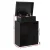 Artiss 2X Black LED Bedside Table with 3 Drawers, Lift-Up Storage, High-Gloss Finish, Customised 16-Colour Lighting