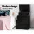 Artiss 2X Black LED Bedside Table with 3 Drawers, Lift-Up Storage, High-Gloss Finish, Customised 16-Colour Lighting