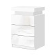 Artiss COLEY White LED Bedside Table with 3 Drawers - Customisable 16-Colour Lighting & Modern Gloss Finish Artiss COLEY White LED Bedside Table with 3 Drawers - Customisable 16-Colour Lighting & Modern Gloss Finish
