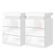 Artiss COLEY White LED Bedside Tables - 3 Drawers, Particle Board & MDF, 16 Colours, 45x35x68cm, Modern Storage Solution Artiss COLEY White LED Bedside Tables - 3 Drawers, Particle Board & MDF, 16 Colours, 45x35x68cm, Modern Storage Solution