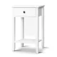 Artiss BOWIE White Bedside Table - 1 Drawer, Shelf, E1 MDF, 50x30x74cm, Retro Knob, Non-Toxic Finish,
