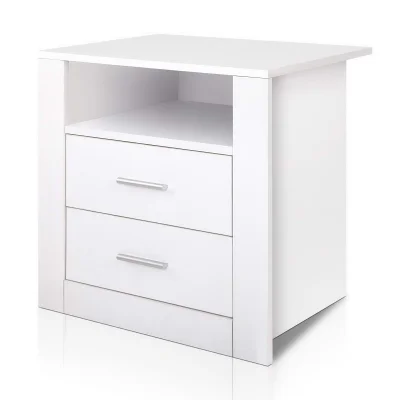 Artiss TARA White Bedside Table - 2 Drawers & Shelf, Modern Design, Ample Storage, Easy Assembly, Anti-Scratch Finish