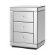 Artiss PRESIA Silver Mirrored Bedside Table, 3 Drawers, E1 MDF, Crystal Knobs, 40x40x58cm, Glamorous and Spacious Design Artiss PRESIA Silver Mirrored Bedside Table, 3 Drawers, E1 MDF, Crystal Knobs, 40x40x58cm, Glamorous and Spacious Design