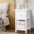 Artiss Claire Bedside Table Set of 2, 1 Drawer with Wicker Basket, Rustic White, Paulownia Wood, 25x30x45cm